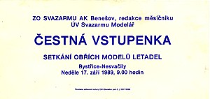 Setkn obch model 1989 - estn vstupenka